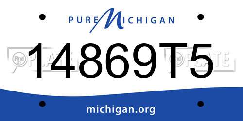 14869T5 Michigan License Plate