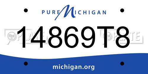 14869T8 Michigan License Plate