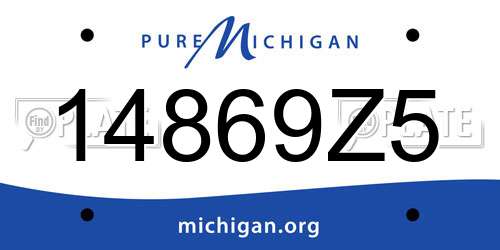 14869Z5 Michigan License Plate