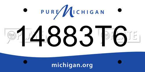 14883T6 Michigan License Plate