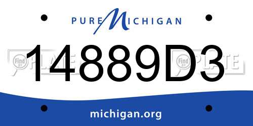 14889D3 Michigan License Plate