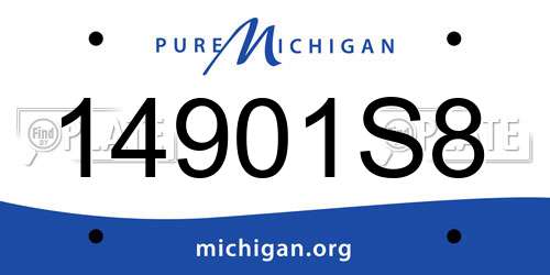 14901S8 Michigan License Plate