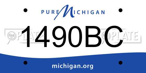 1490BC Michigan License Plate