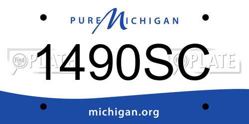 1490SC Michigan License Plate