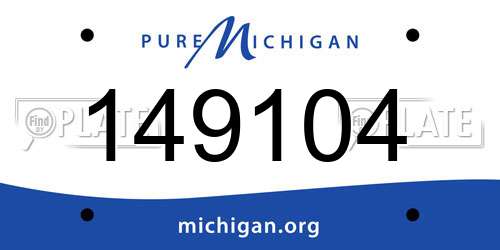 149104 Michigan License Plate