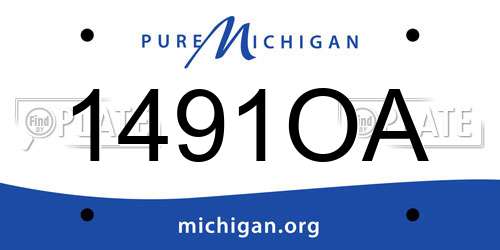 1491OA Michigan License Plate