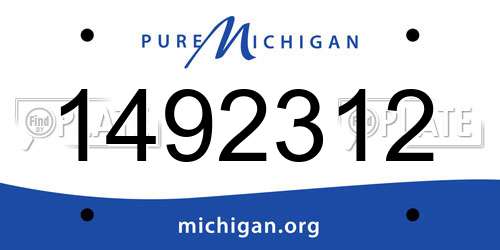 1492312 Michigan License Plate