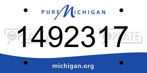 1492317 Michigan License Plate
