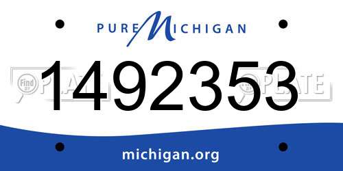 1492353 Michigan License Plate
