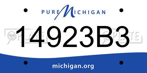 14923B3 Michigan License Plate