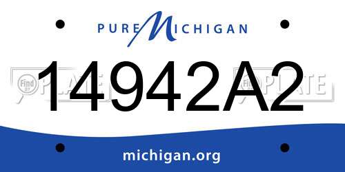 14942A2 Michigan License Plate