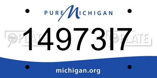 14973I7 Michigan License Plate