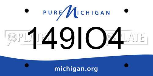 149IO4 Michigan License Plate