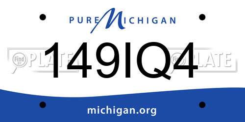 149IQ4 Michigan License Plate