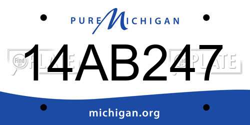 14AB247 Michigan License Plate