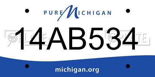 14AB534 Michigan License Plate