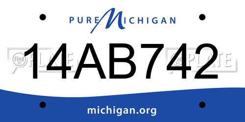 14AB742 Michigan License Plate