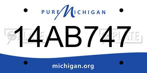 14AB747 Michigan License Plate