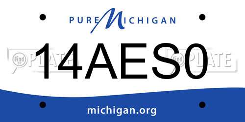 14AES0 Michigan License Plate