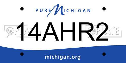 14AHR2 Michigan License Plate