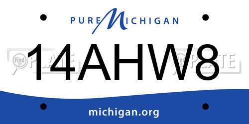14AHW8 Michigan License Plate