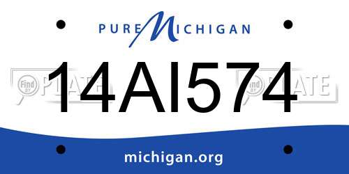 14AI574 Michigan License Plate