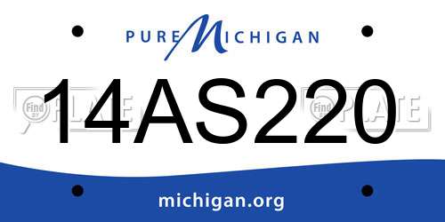 14AS220 Michigan License Plate