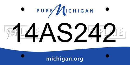 14AS242 Michigan License Plate