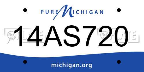14AS720 Michigan License Plate