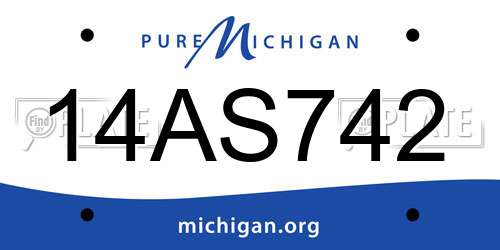 14AS742 Michigan License Plate