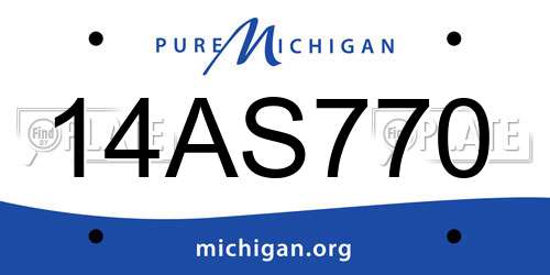 14AS770 Michigan License Plate