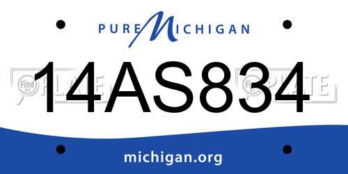 14AS834 Michigan License Plate