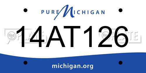 14AT126 Michigan License Plate
