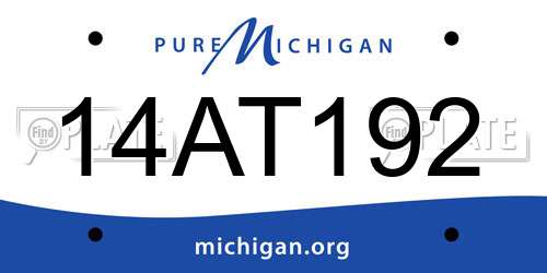 14AT192 Michigan License Plate