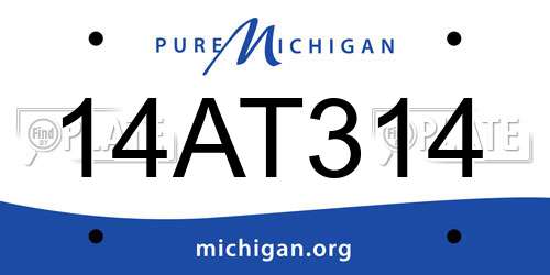 14AT314 Michigan License Plate