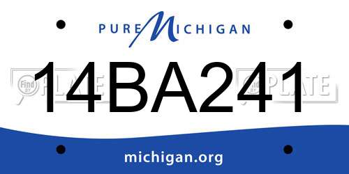 14BA241 Michigan License Plate
