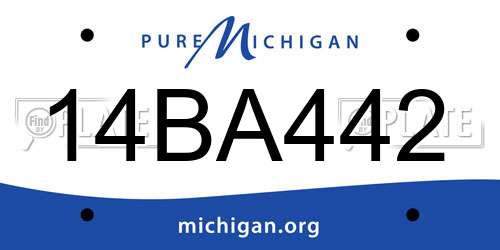 14BA442 Michigan License Plate