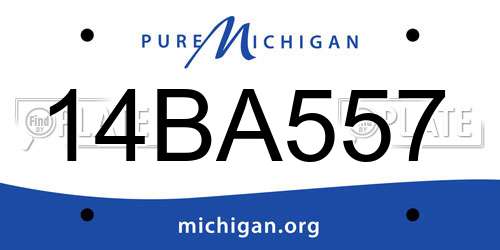 14BA557 Michigan License Plate