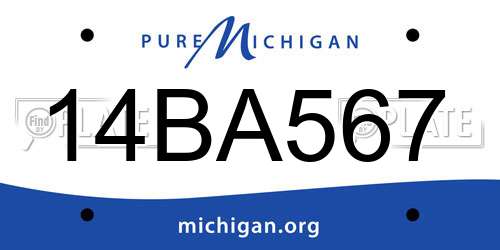14BA567 Michigan License Plate