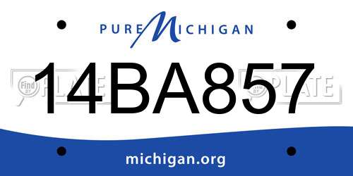 14BA857 Michigan License Plate