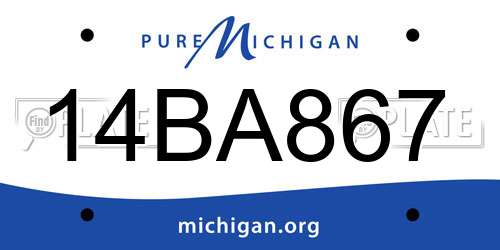 14BA867 Michigan License Plate