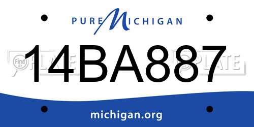 14BA887 Michigan License Plate
