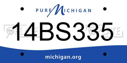 14BS335 Michigan License Plate