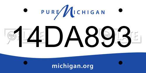 14DA893 Michigan License Plate