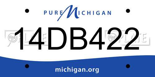 14DB422 Michigan License Plate