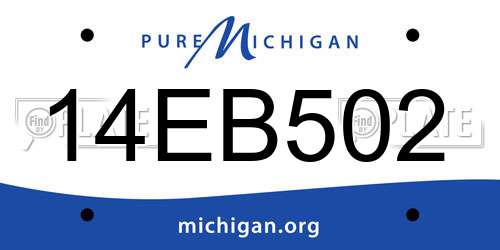 14EB502 Michigan License Plate