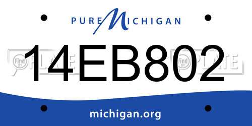 14EB802 Michigan License Plate