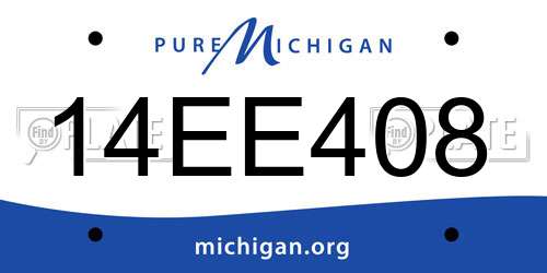14EE408 Michigan License Plate