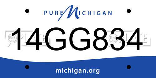 14GG834 Michigan License Plate