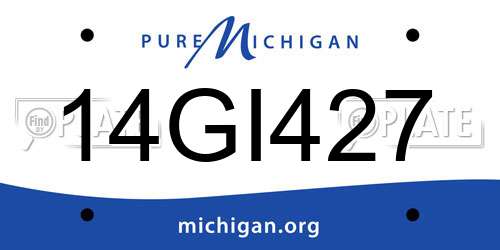 14GI427 Michigan License Plate